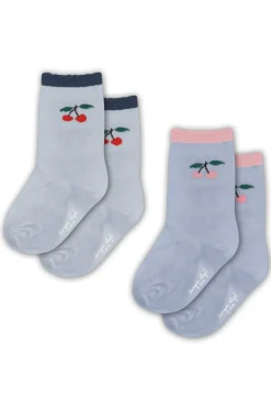 2 Pack Jaquard Frill Socks Ks104064