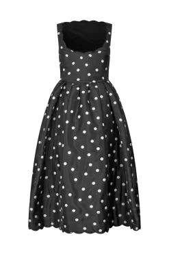 2451 Quilted Dots, Voluminous Midi Dresssg-ps26-d199-2451