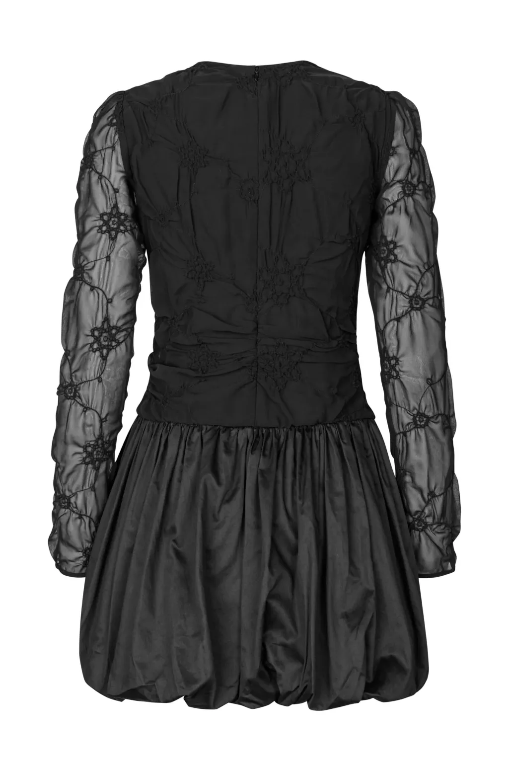 2449 Smocked Cotton Mix, Balloon Long Sleeve Short Dresssg-ps26-d188-2449