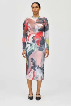 2244 Stocking Jersey, Pullover Long Sleeve Midi Dresssg-ps26-d074-2244