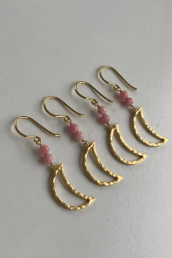 Bella Moon Earring With Coral