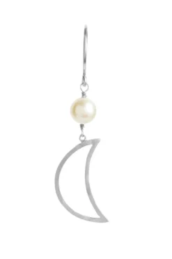 Bella Moon Earring With Pearl Silver