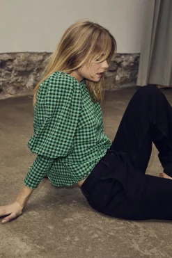 Calebcc Check Bow Blouse 35627