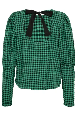 Calebcc Check Bow Blouse 35627