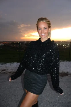 Classy Sequins Shirt 163336