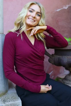 Ea Ls Wrap Blouse 22258