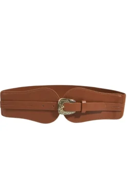 Elastic Raffia Belt With Round Buckle LH5008