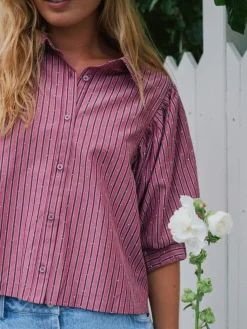 Etta Soft Stripe Stone Shirt 166416