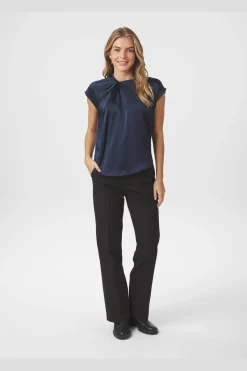 Fleur Drapy Satin Blouse 160990