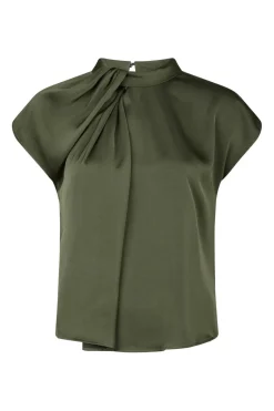 Fleur Drapy Satin Blouse 160990