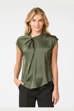 Fleur Drapy Satin Blouse 160990