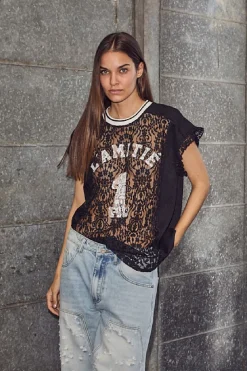 Football Lace Frill Top HL10124