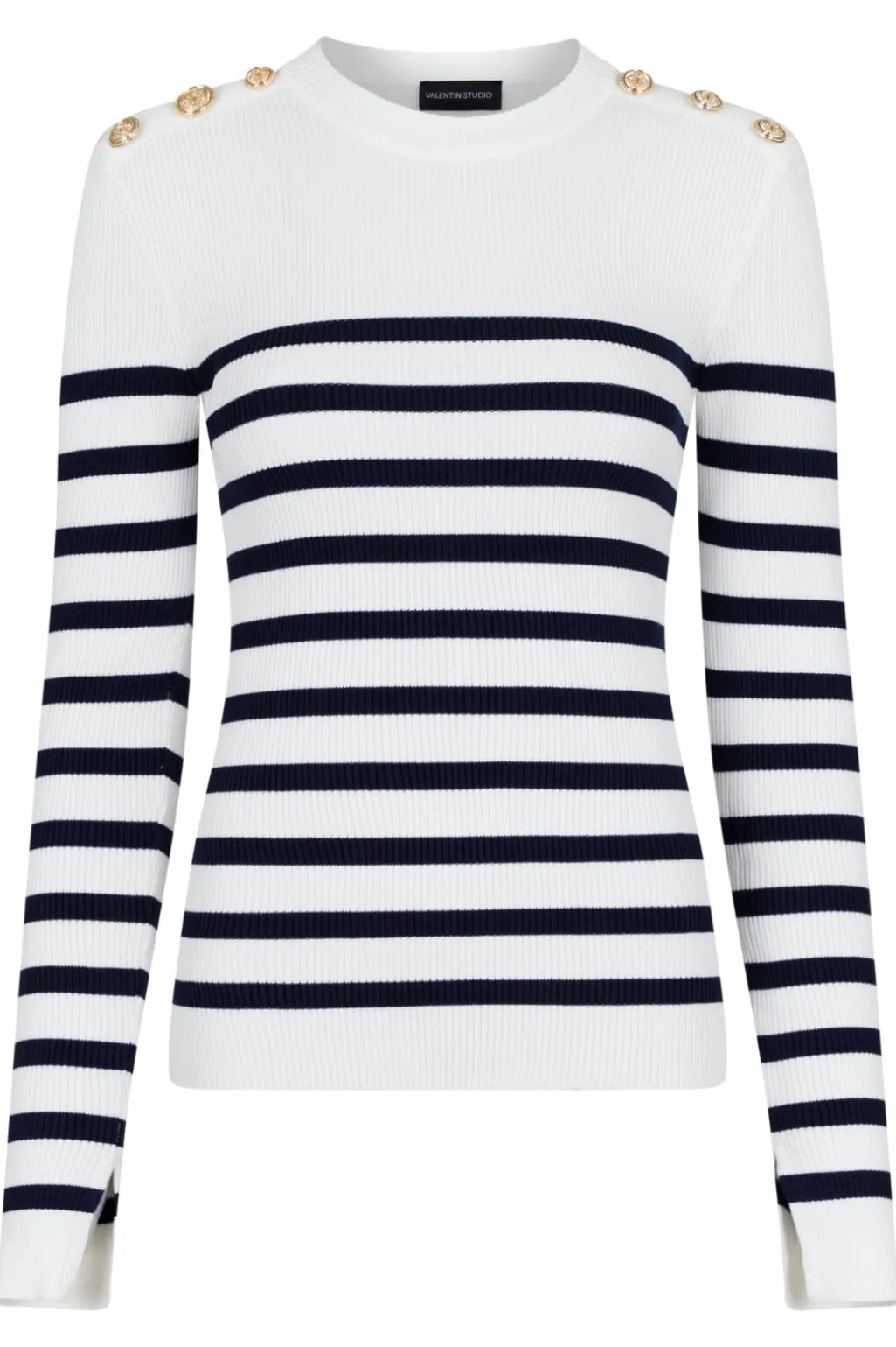 Gold Button Knit Blouse