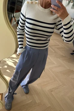 Gold Button Knit Blouse