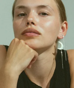 Half Moon Chain Stud Left