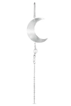 Half Moon Earring with pearl chain Right