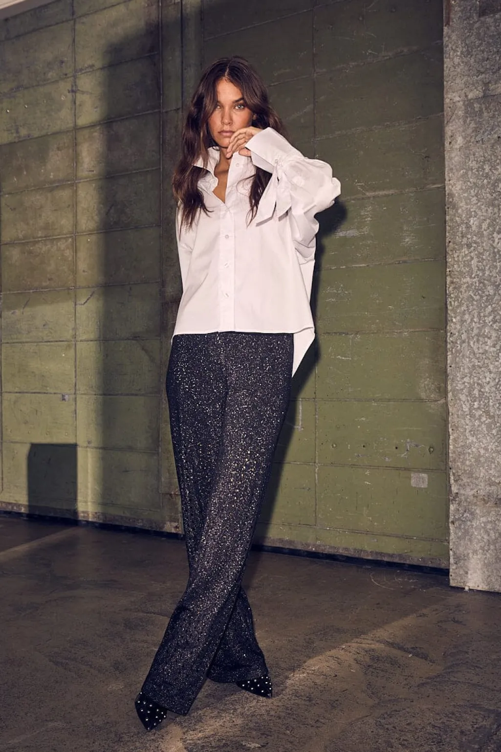 Hole Lurex Knit Pant HL10396