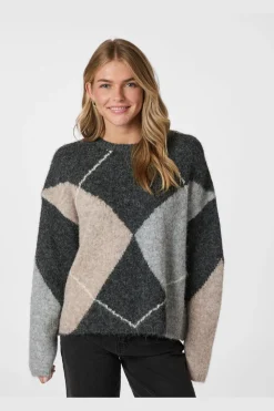 Inga Check Fluff Knit Blouse 165205