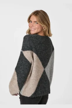 Inga Check Fluff Knit Blouse 165205