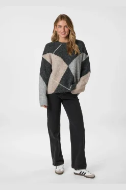 Inga Check Fluff Knit Blouse 165205