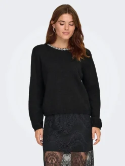 Jdyalva Life L/S Embellish Pullover Knt