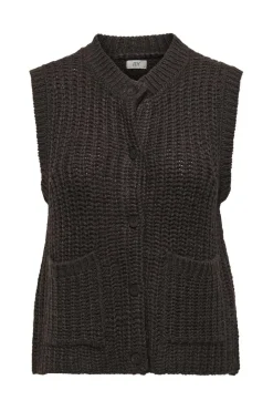 Jdymabel S/L O-Neck Button Vest Knt
