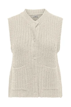 Jdymabel S/L O-Neck Button Vest Knt