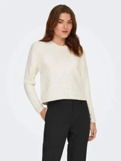 Jdypearl L/S O-Neck Pearl Pullover Knt
