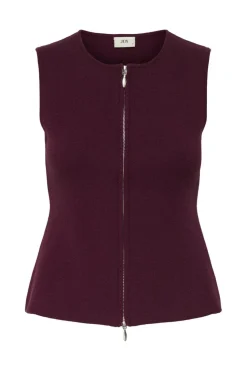Jdyriley S/L O-Neck Two Way Zip Vest Knt