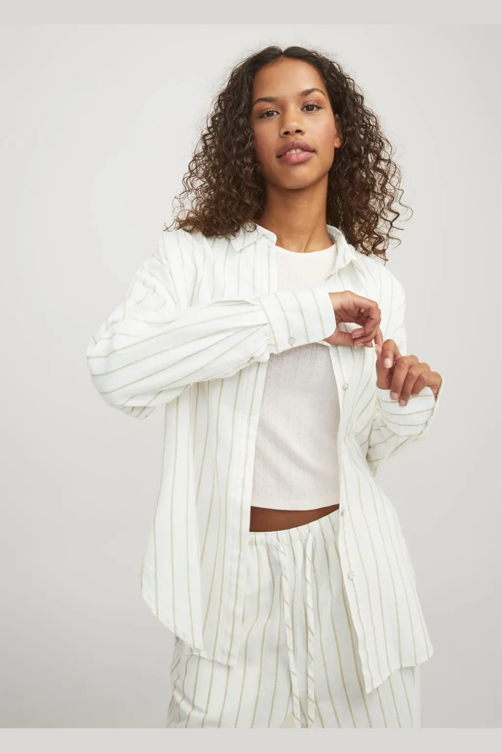 Jxjamie Ls Rlx Linen Blend Shirt Sn