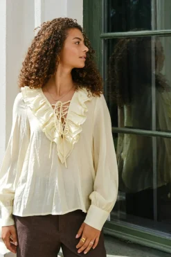 Katarina Crepe Ruffle Blouse 166497