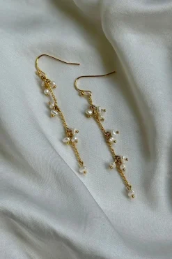 Kæde- Øreringe Med Ferskvandsperler