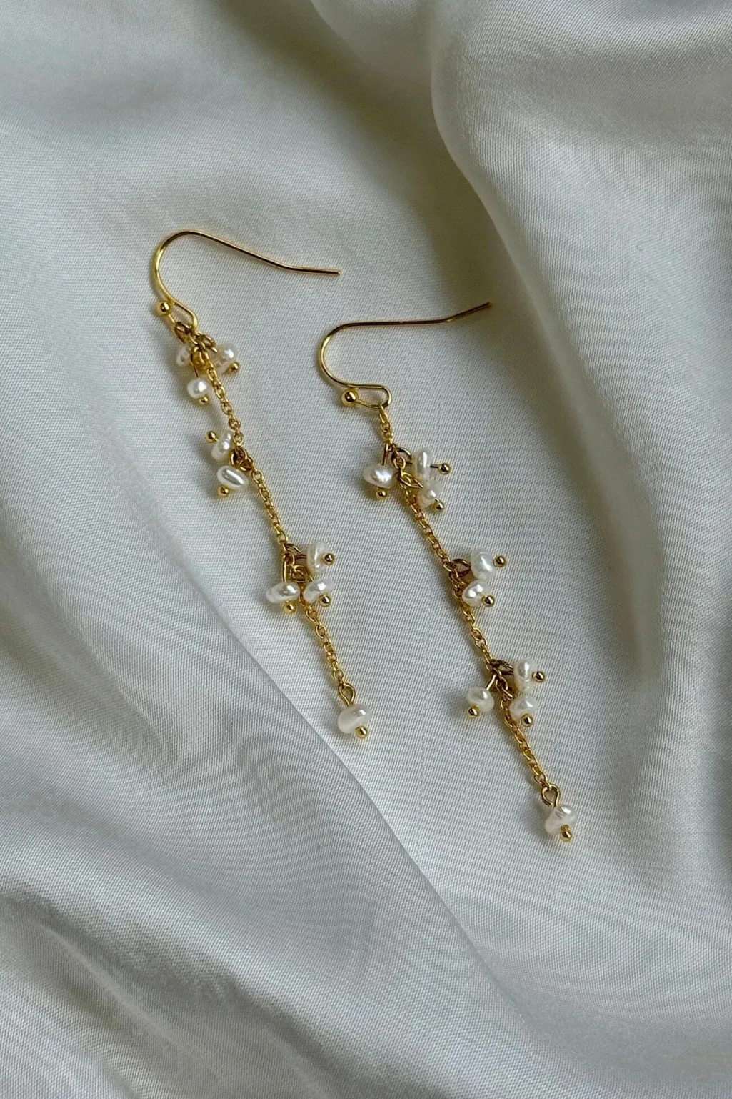 Kæde- Øreringe Med Ferskvandsperler