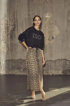 Leocc Denim Slit Skirt 34110