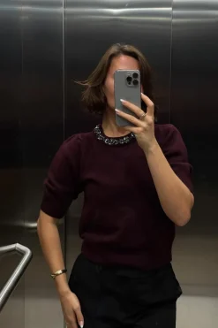 Maia Stone Knit Blouse 162914