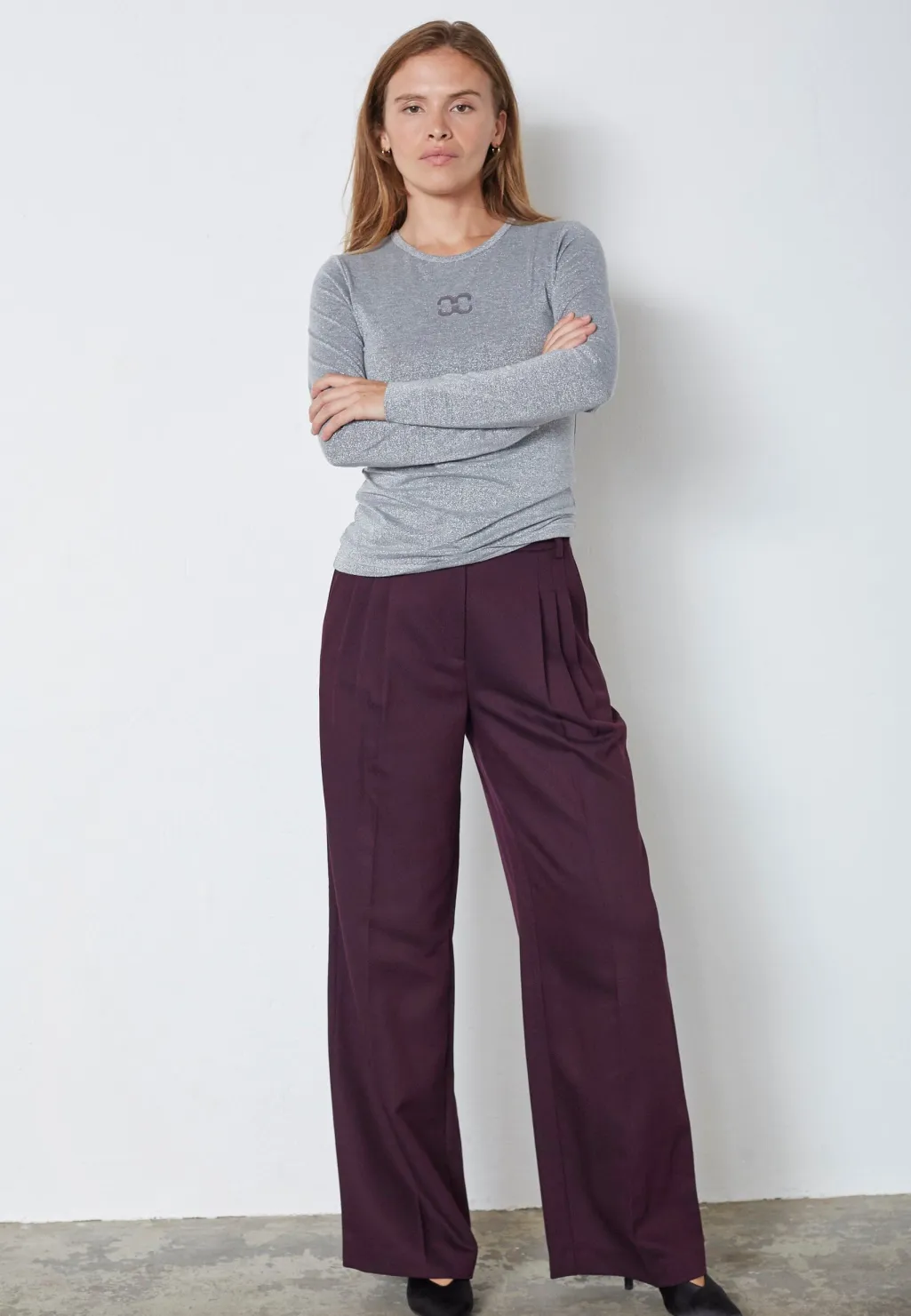 Mannycc Lurex Emb L/S Tee 33210