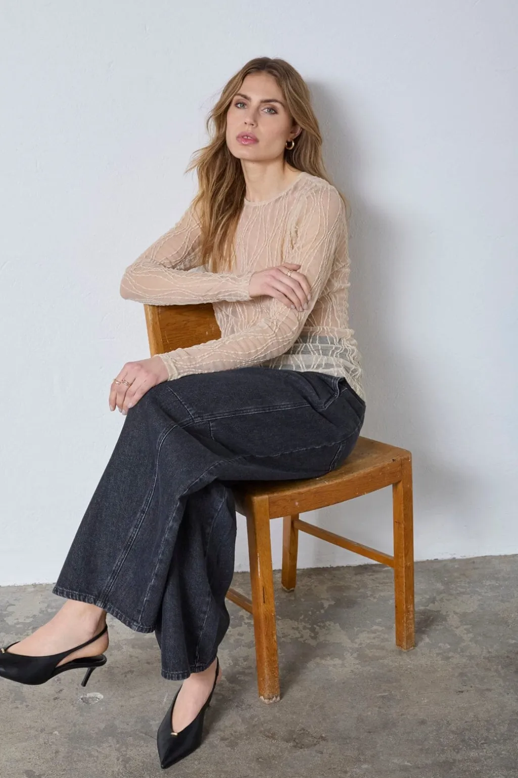 Marcycc Mesh O-Blouse 43043