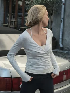 Nia Jersey Wrap Blouse 165501