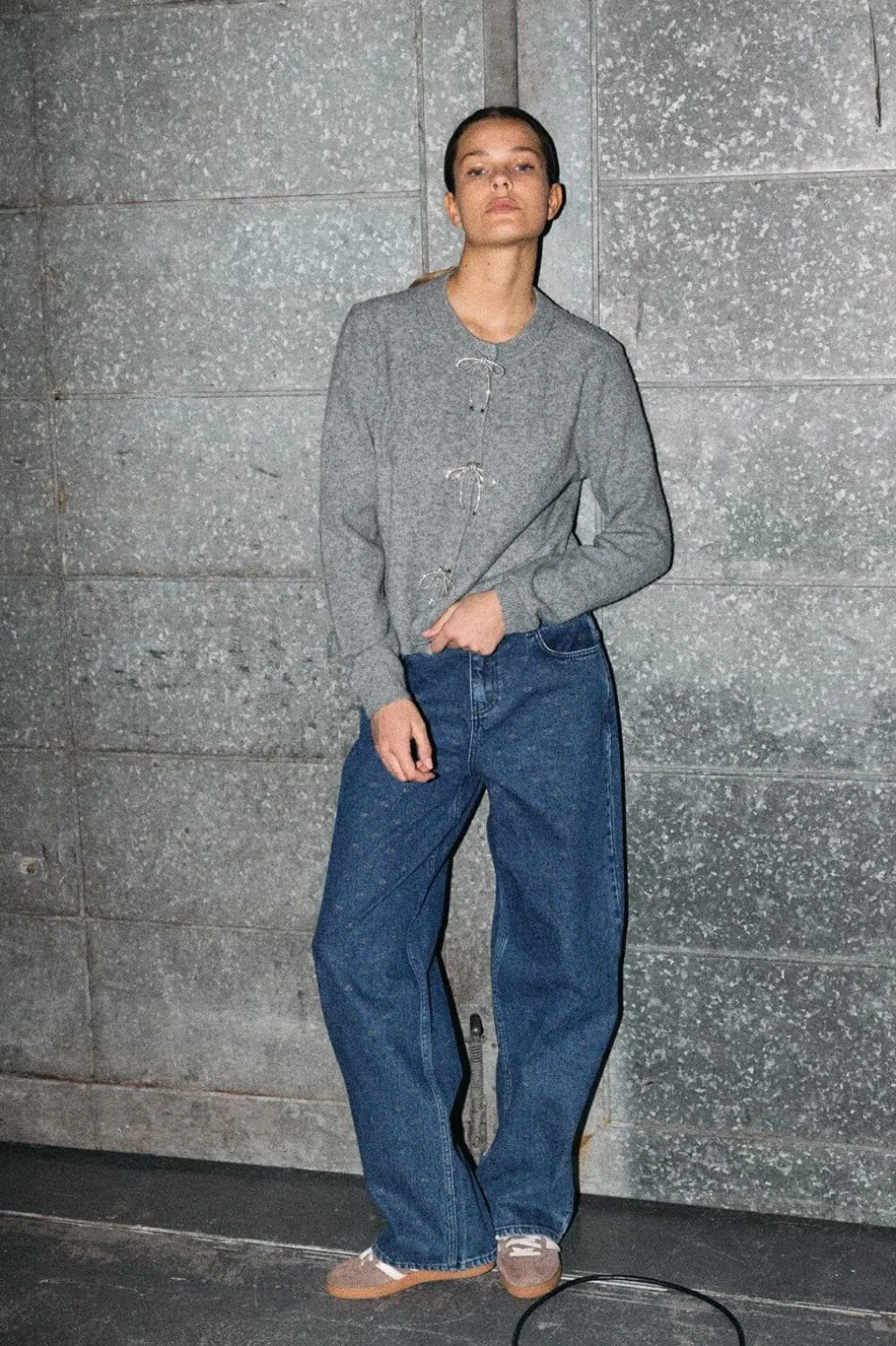 Nmbrayana L/S Bow Trim Knit Cardigan