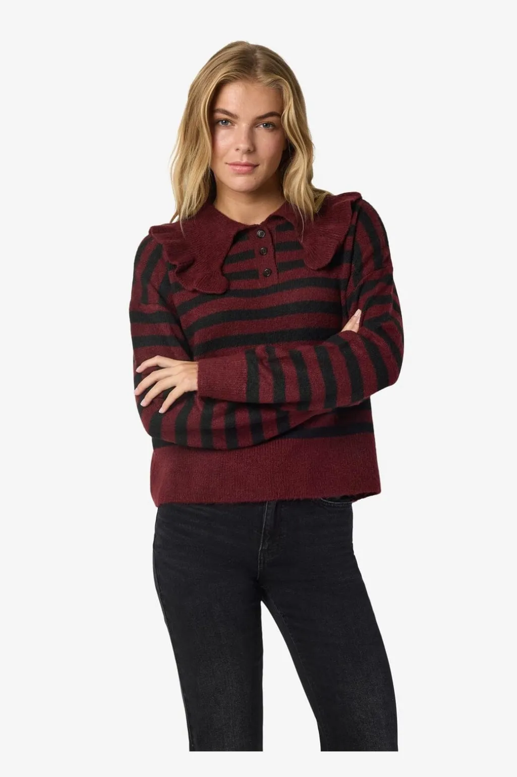 Nmbrooke L/S Frill Collar Knit