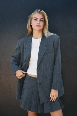 Nmcelia L/S Oversize Pinstripe Blazer Fw
