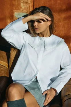 Nmeliza L/S Embr Collar Shirt