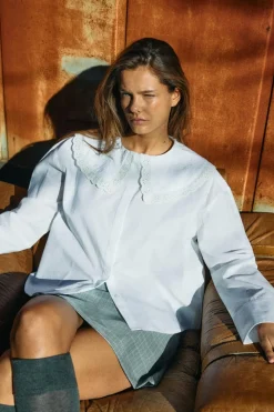 Nmeliza L/S Embr Collar Shirt