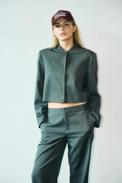Nmellie Rhinestone Cropped Jacket Fwd