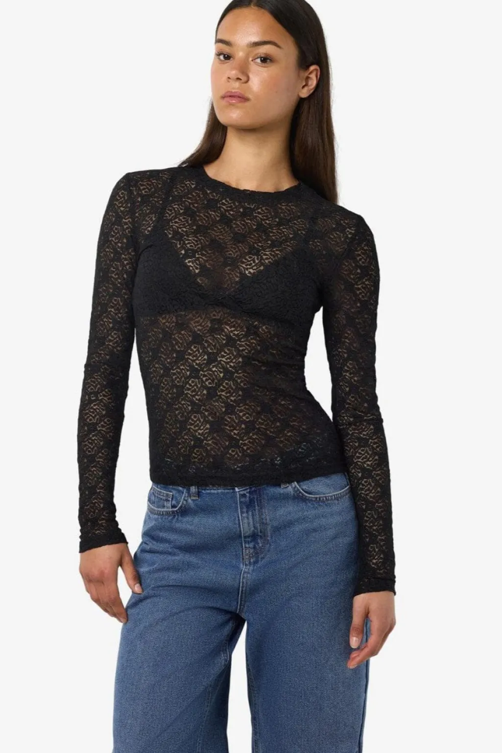 Nmjudith L/S Lace Top
