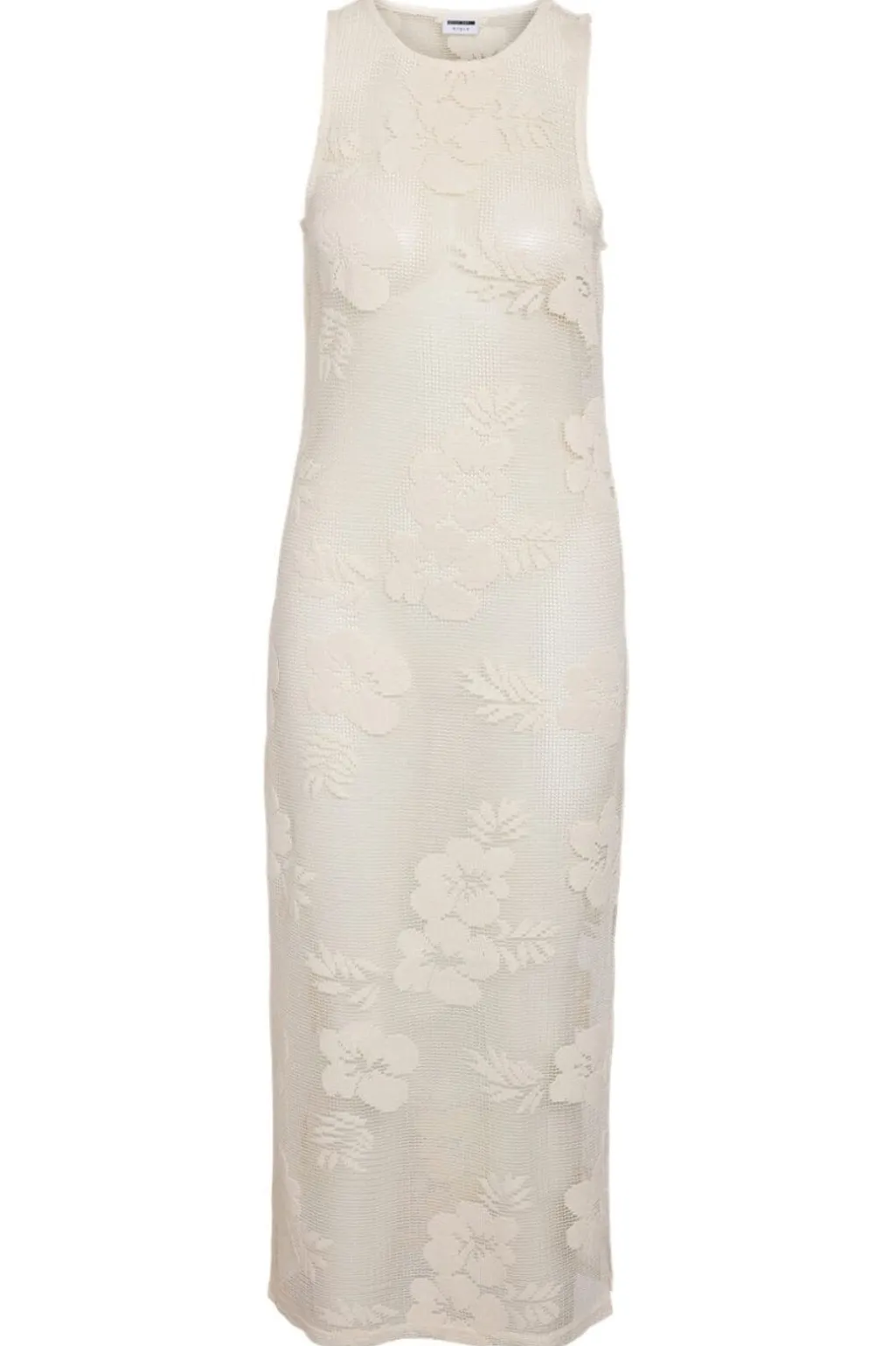 Nmklea S/L Long Flower Lace Slit Dress