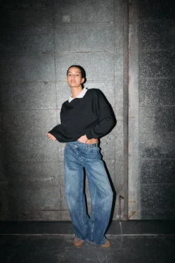 Nmsabine Nw X Over Wide Jeans Fo090Mb