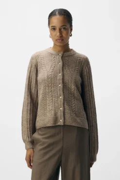 Objflora Re Ls Knit Button Cardigan