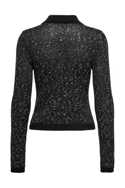 Onlabby Ls Polo Sequins Cardigan Knt