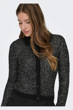Onlabby Ls Polo Sequins Cardigan Knt